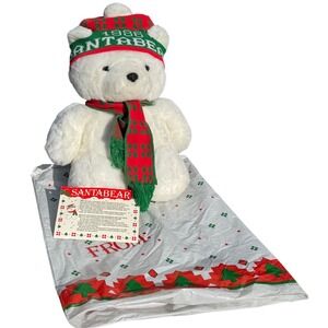 Dayton Hudson Santabear Plush Large White 1986 Vintage Christmas Santa Bear